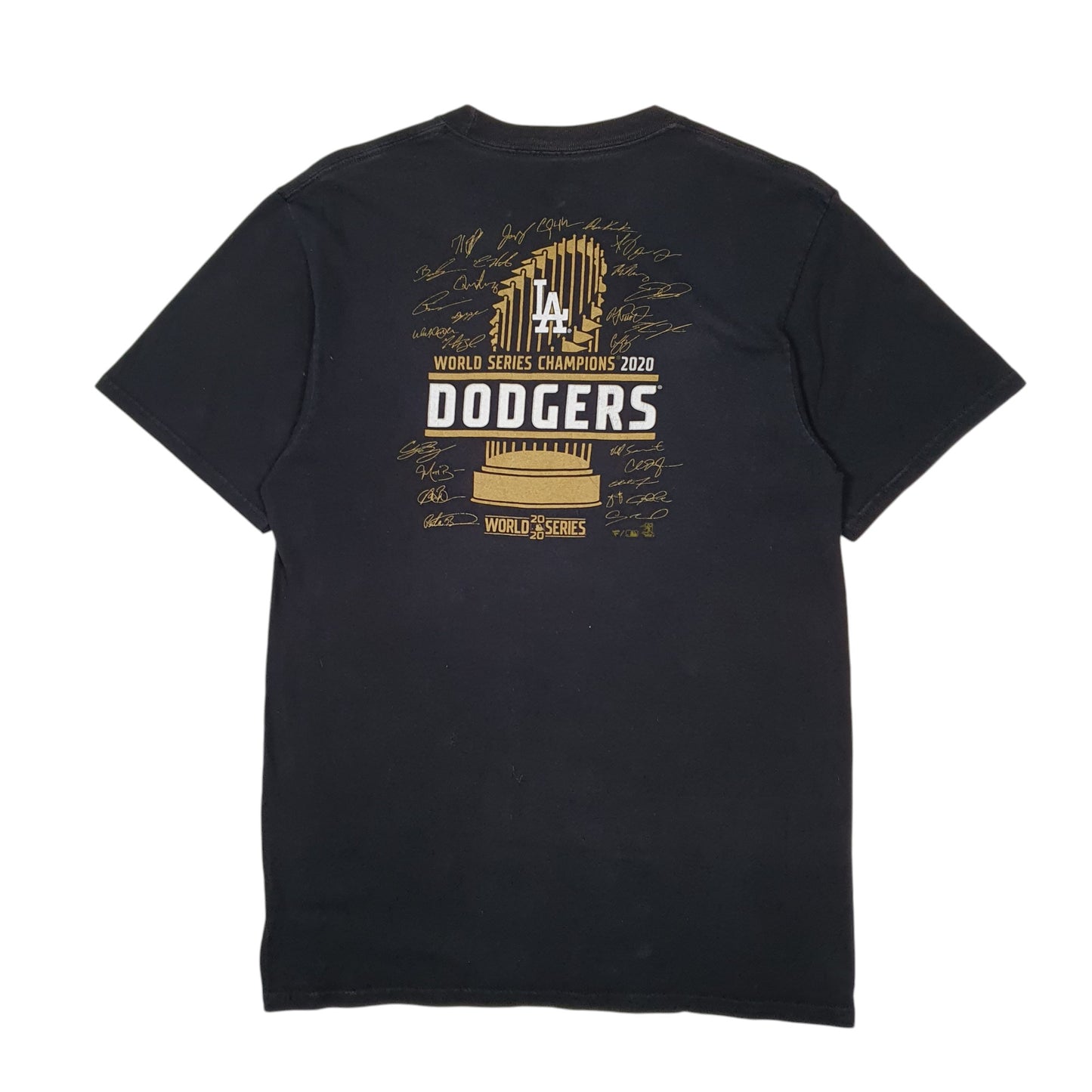 Mens Black Fanatics MLB LA Dodgers Baseball World Series  T Shirt