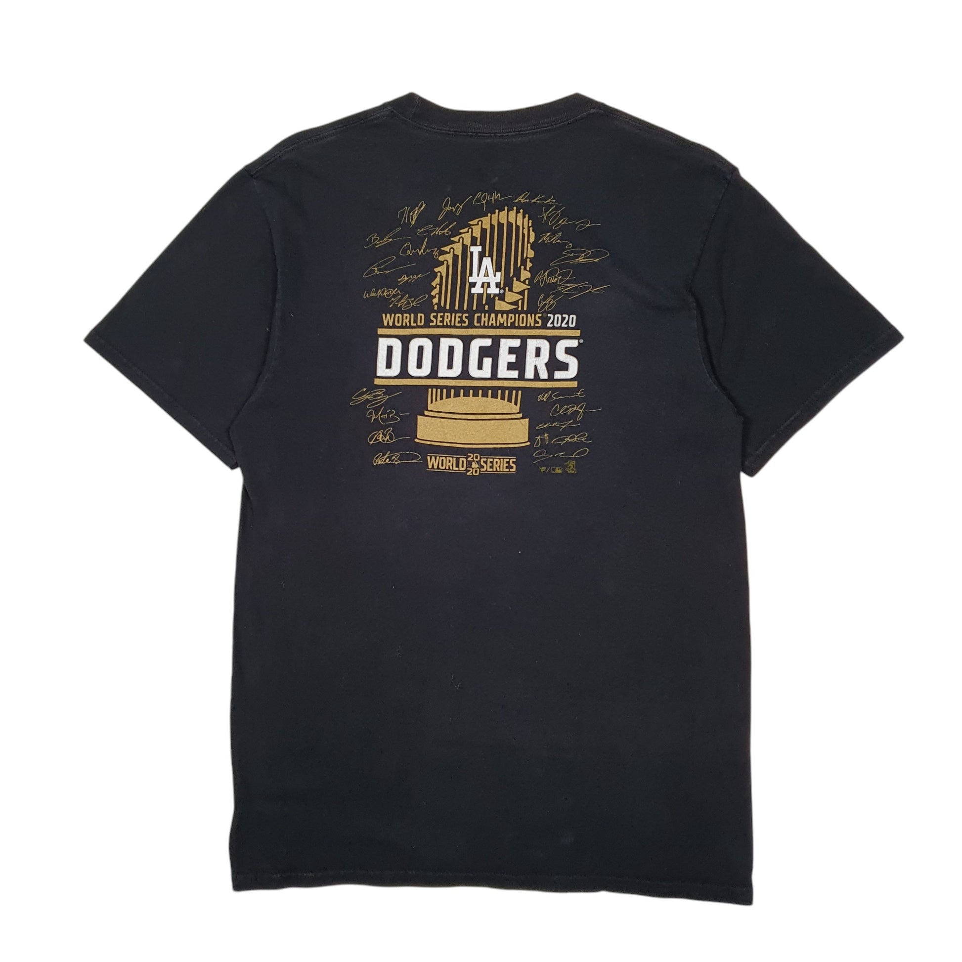 Mens Black Fanatics MLB LA Dodgers Baseball World Series  T Shirt
