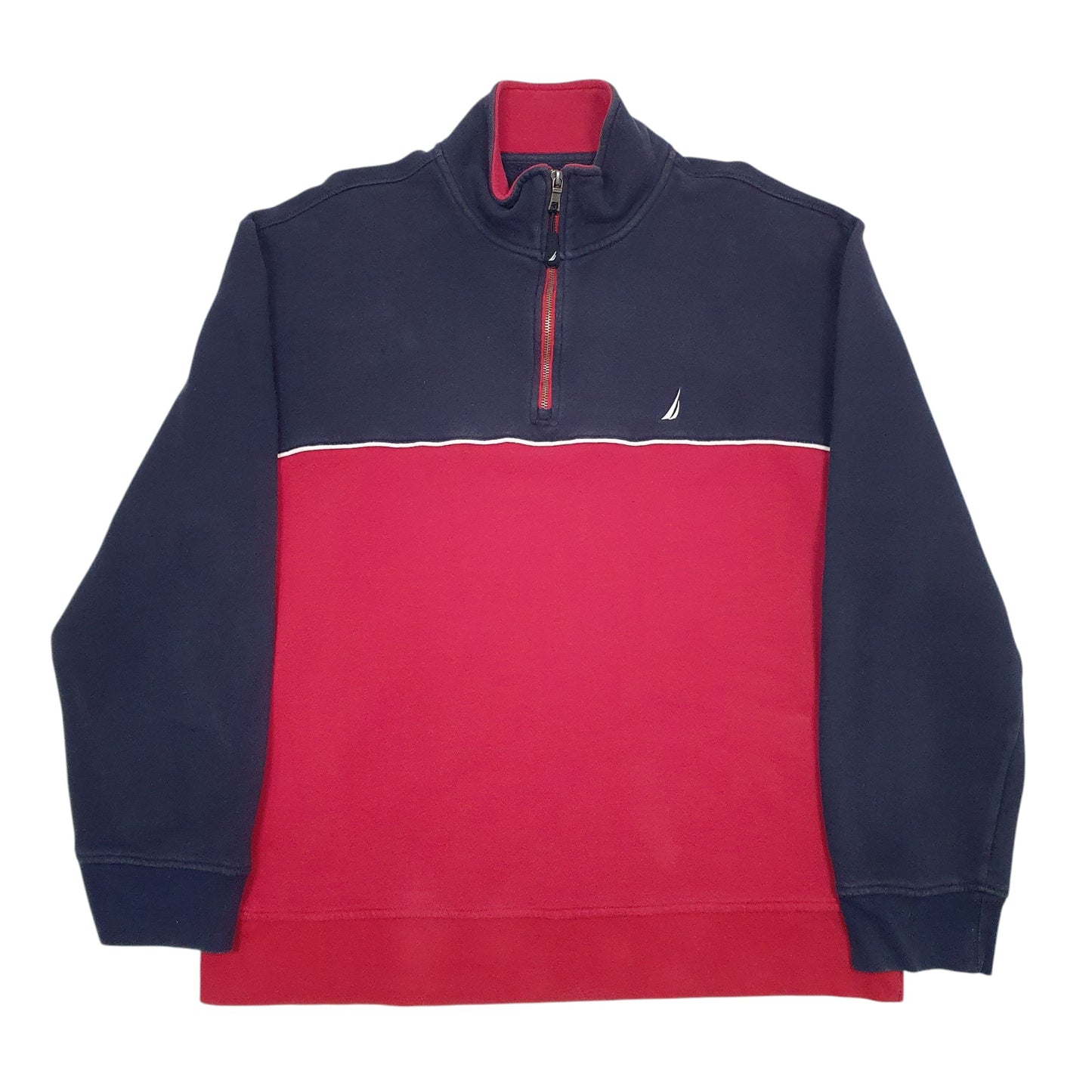 Mens Red Nautica  Quarter Zip Jumper