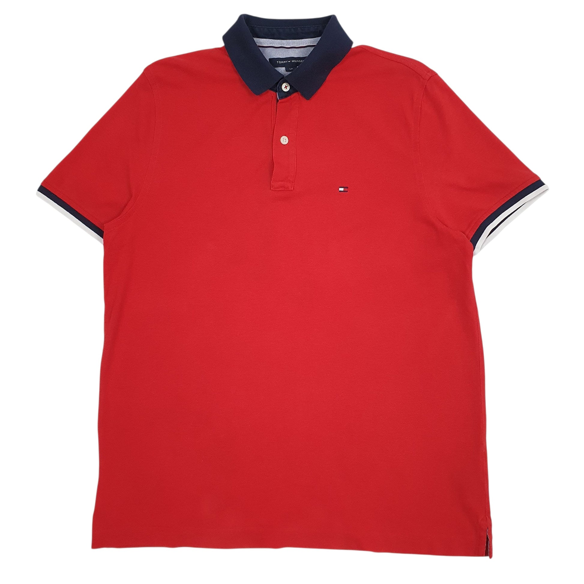 Mens Red Tommy Hilfiger  Short Sleeve Polo Shirt