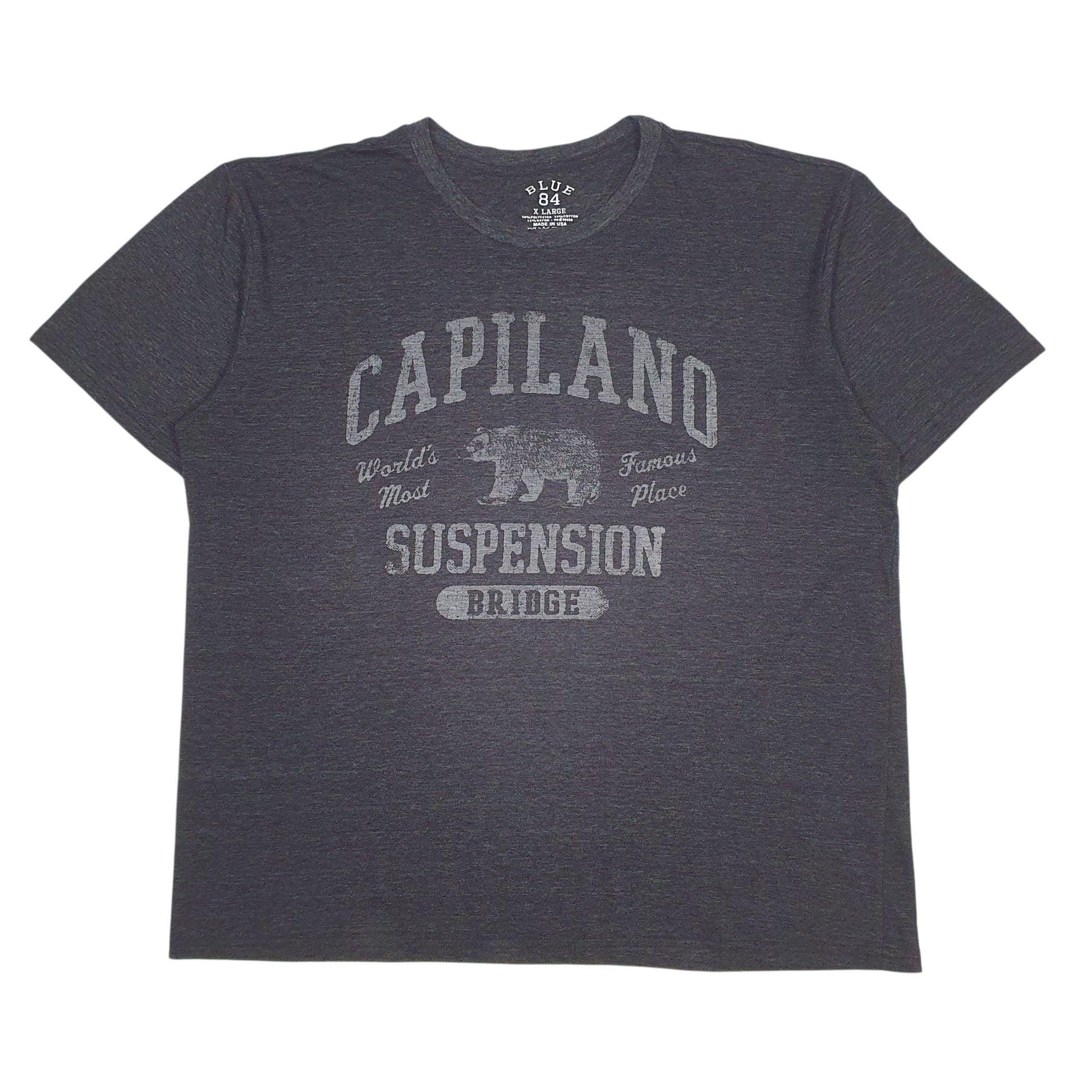 Mens Grey Blue 84 Made In USA Short Sleeve T Shirt