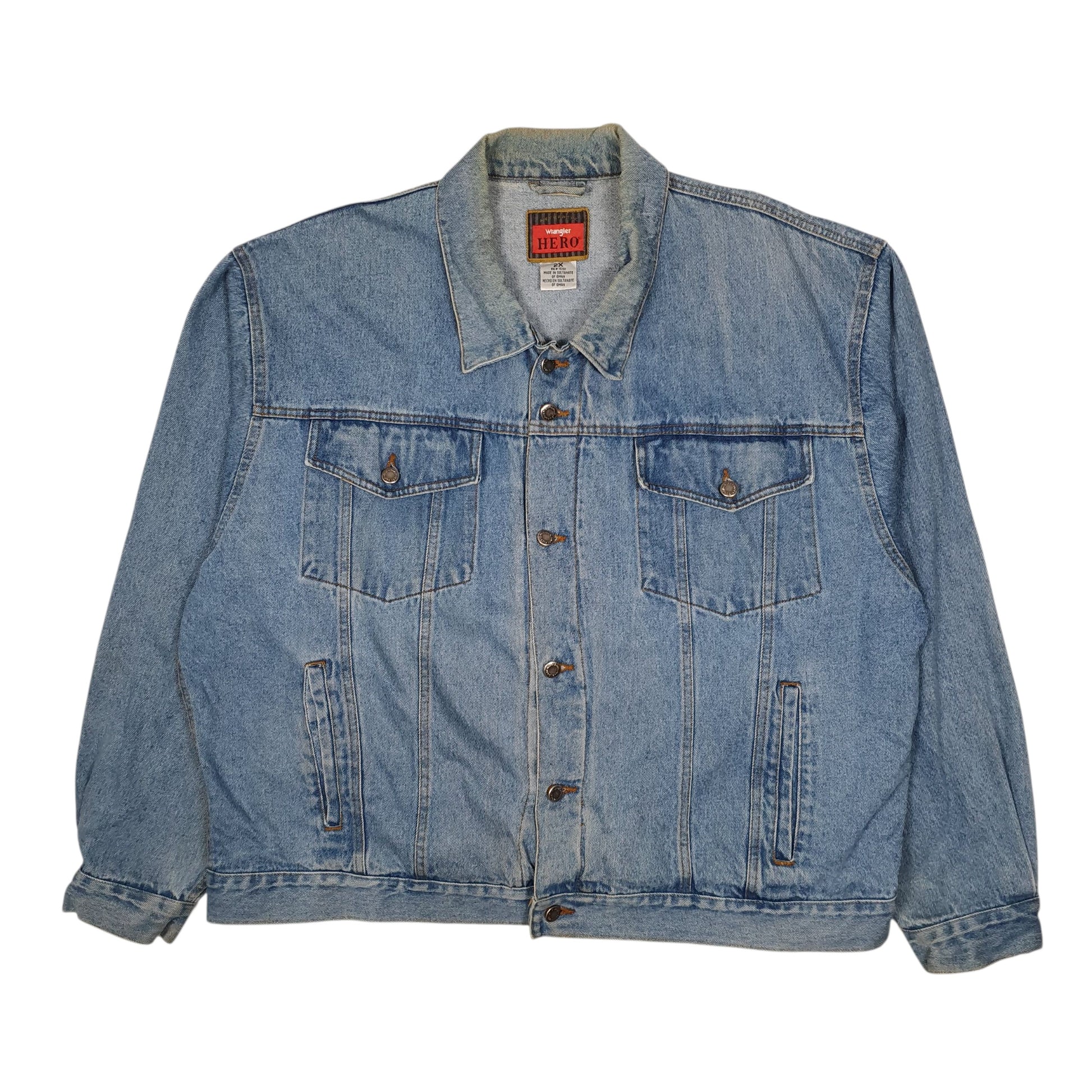 Mens Blue Wrangler Vintage 90s Trucker  Coat