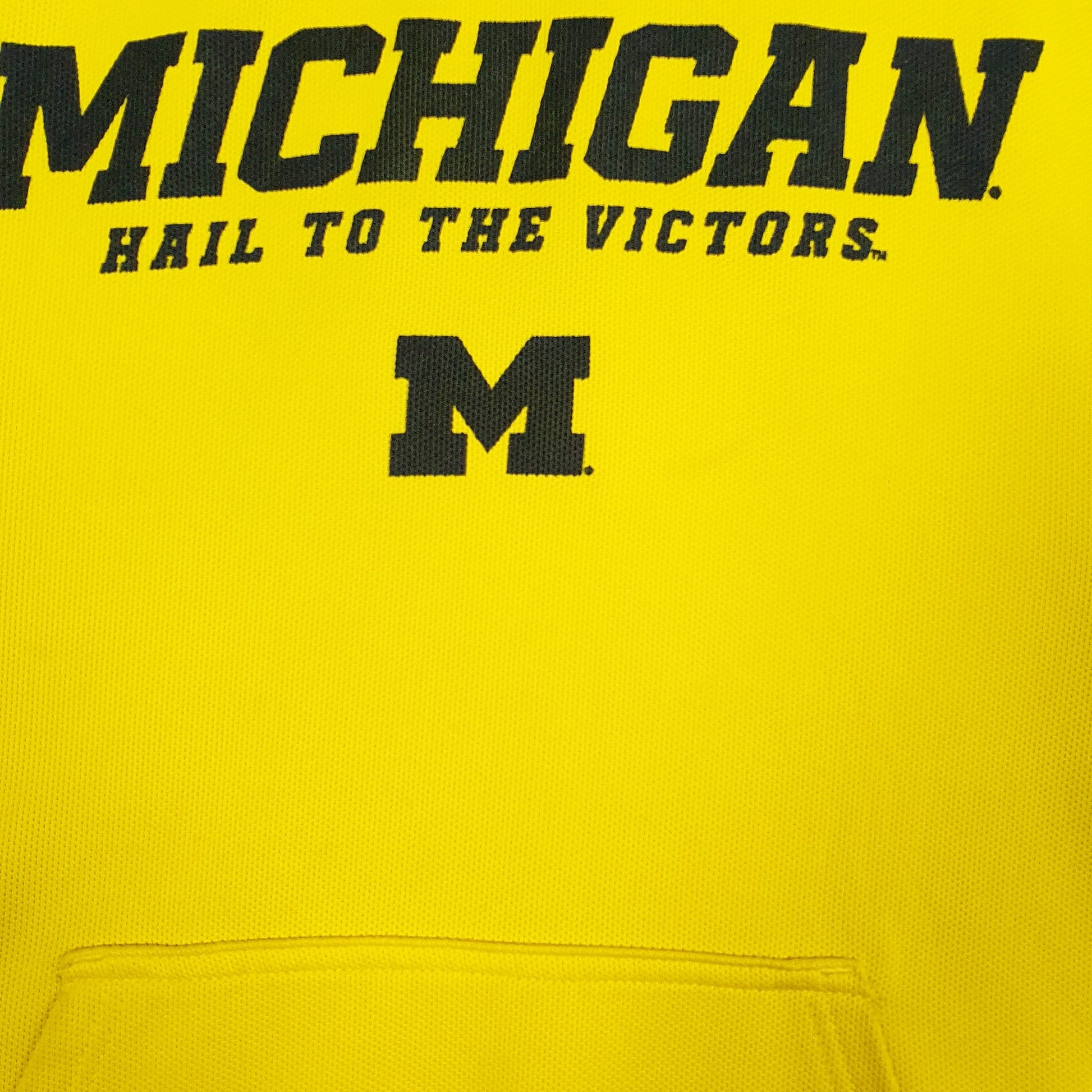 Mens Yellow Adidas Climawarm Michigan Hoodie Jumper