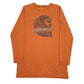 Mens Orange Carhartt Spellout Long Sleeve T Shirt