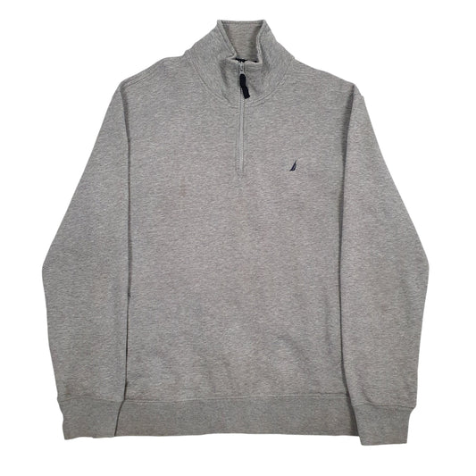 Mens Grey Nautica  Quarter Zip Jumper