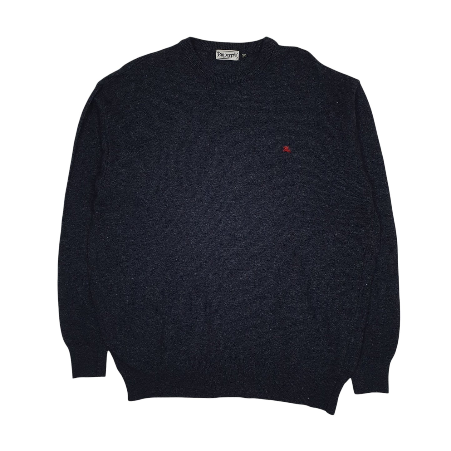 Mens Navy Burberry Vintage 90s Crewneck Jumper
