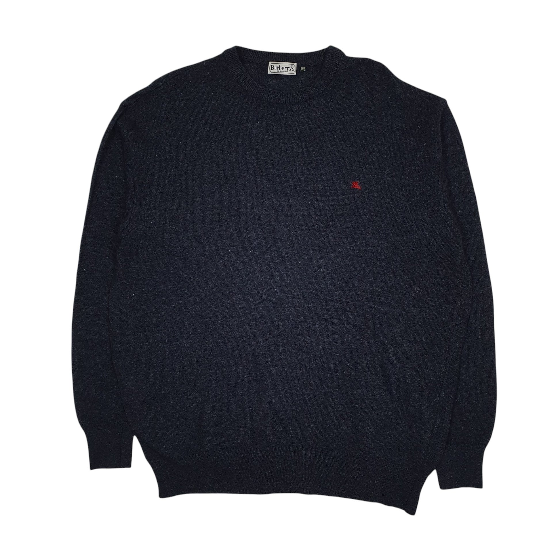 Mens Navy Burberry Vintage 90s Crewneck Jumper