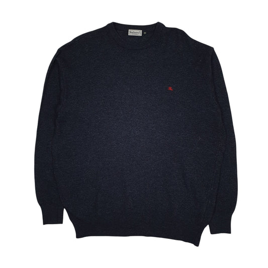 Mens Navy Burberry Vintage 90s Crewneck Jumper