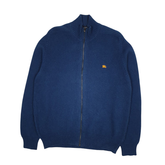 Mens Blue Burberry  Full Zip Jumper