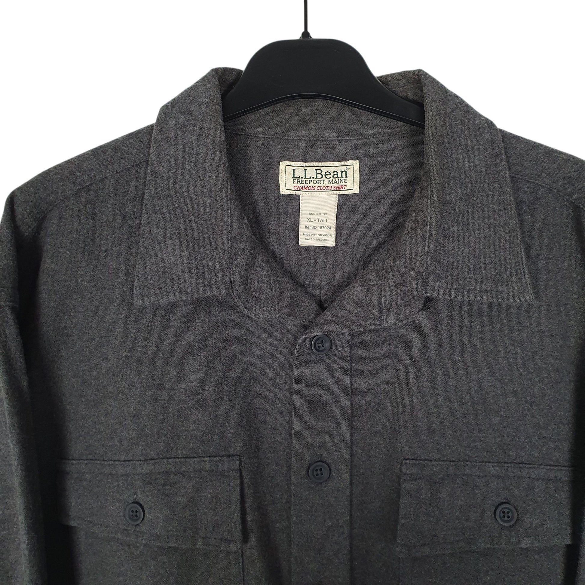 Mens Grey L.L.Bean Thick Chamois  Shirt