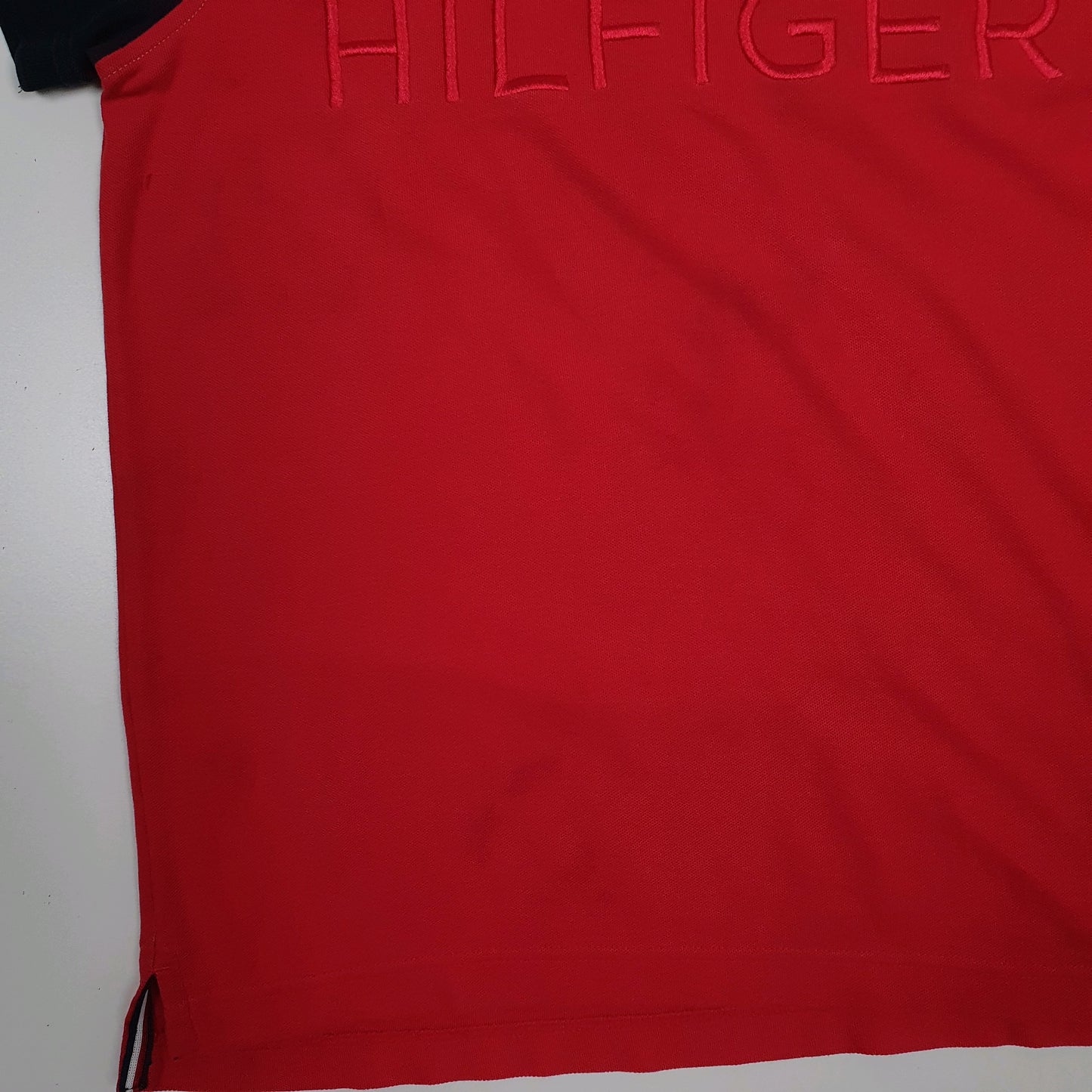 Mens Red Tommy Hilfiger  Crewneck Polo Shirt