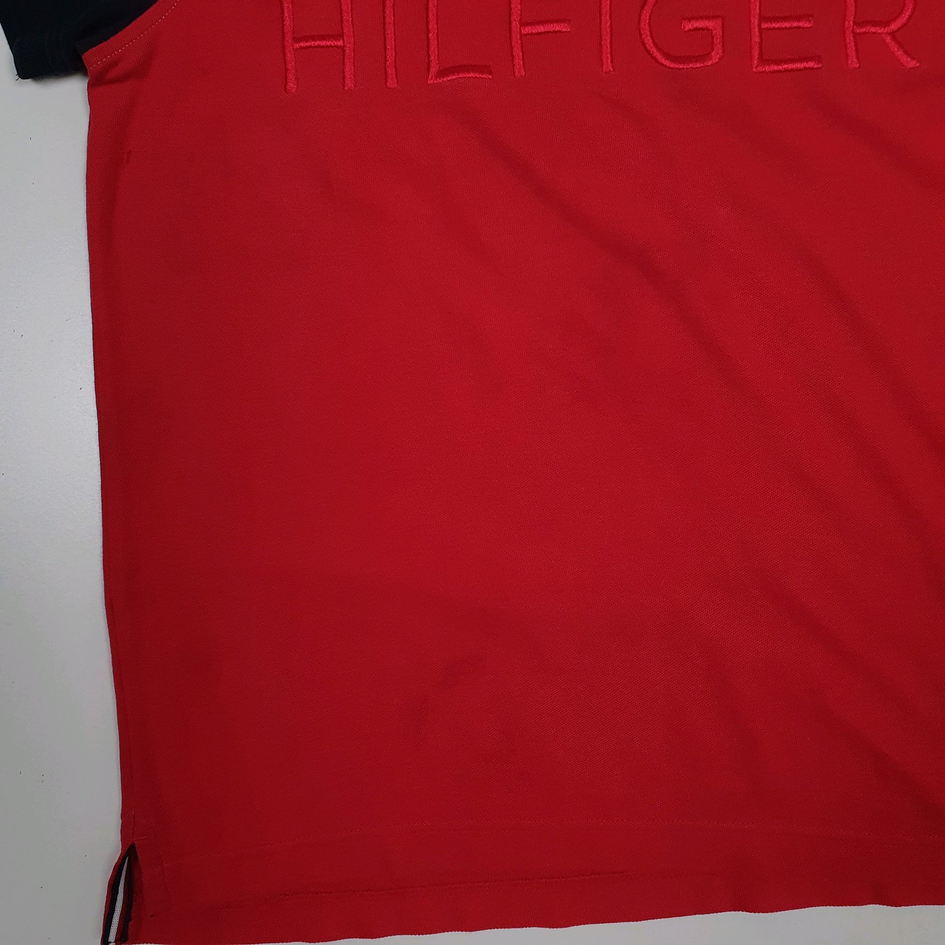 Mens Red Tommy Hilfiger  Crewneck Polo Shirt