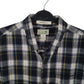 Mens Navy L.L.Bean Thick Flannel Plaid  Shirt
