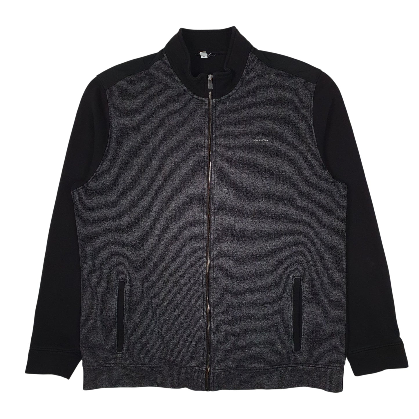 Mens Grey Calvin Klein  Full Zip Jumper