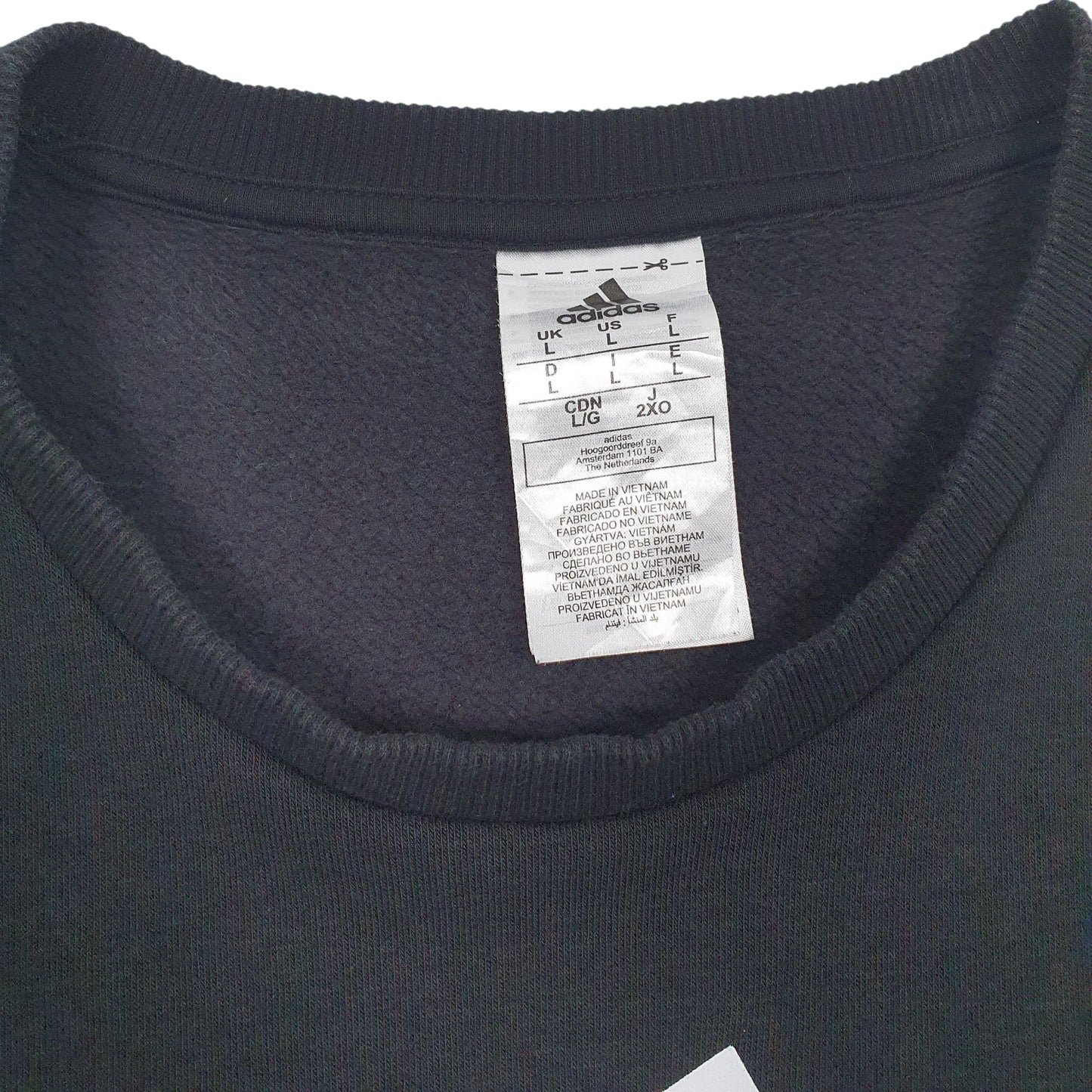 Mens Black Adidas Spellout Crewneck Jumper