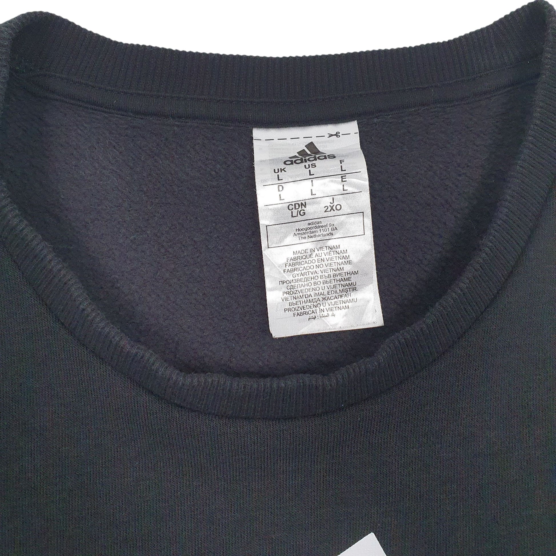 Mens Black Adidas Spellout Crewneck Jumper
