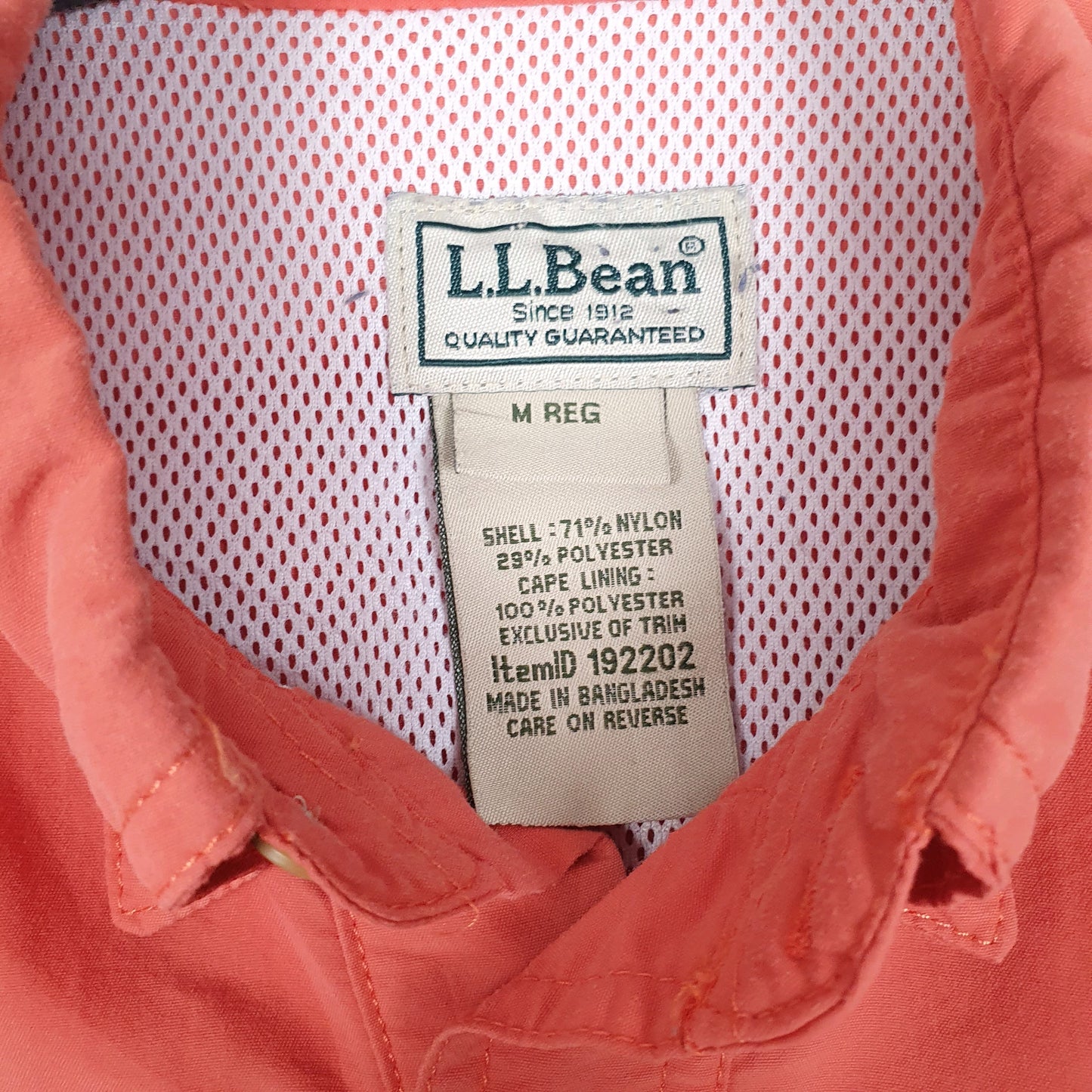 Mens Orange L.L.Bean   Shirt