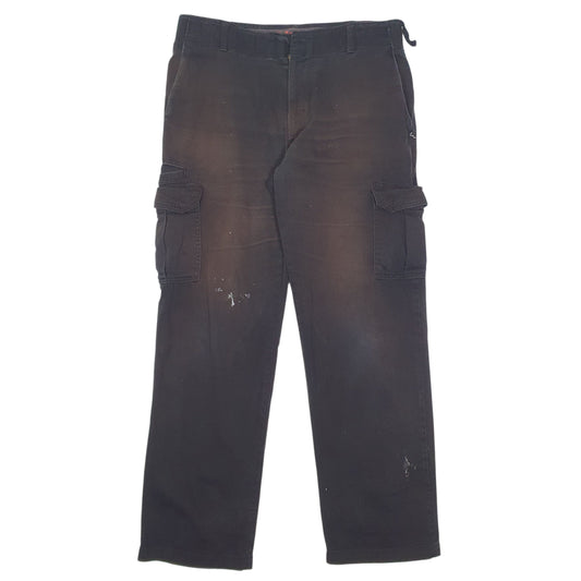 Mens Black Dickies Workwear Cargo Trousers