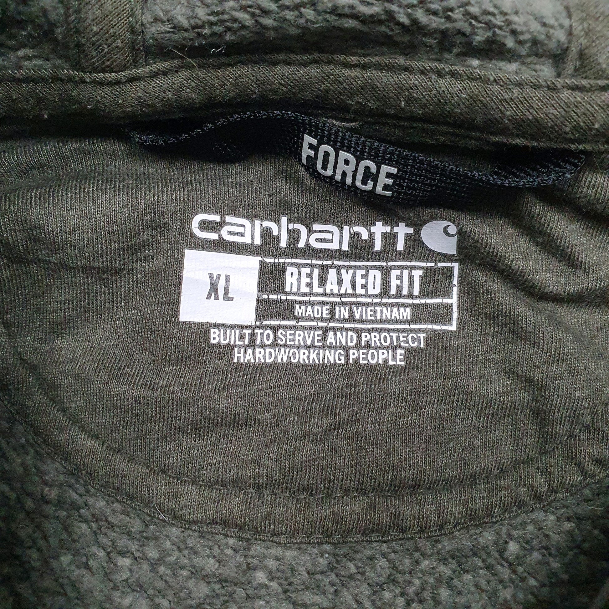 Mens Green Carhartt Spellout Hoodie Jumper
