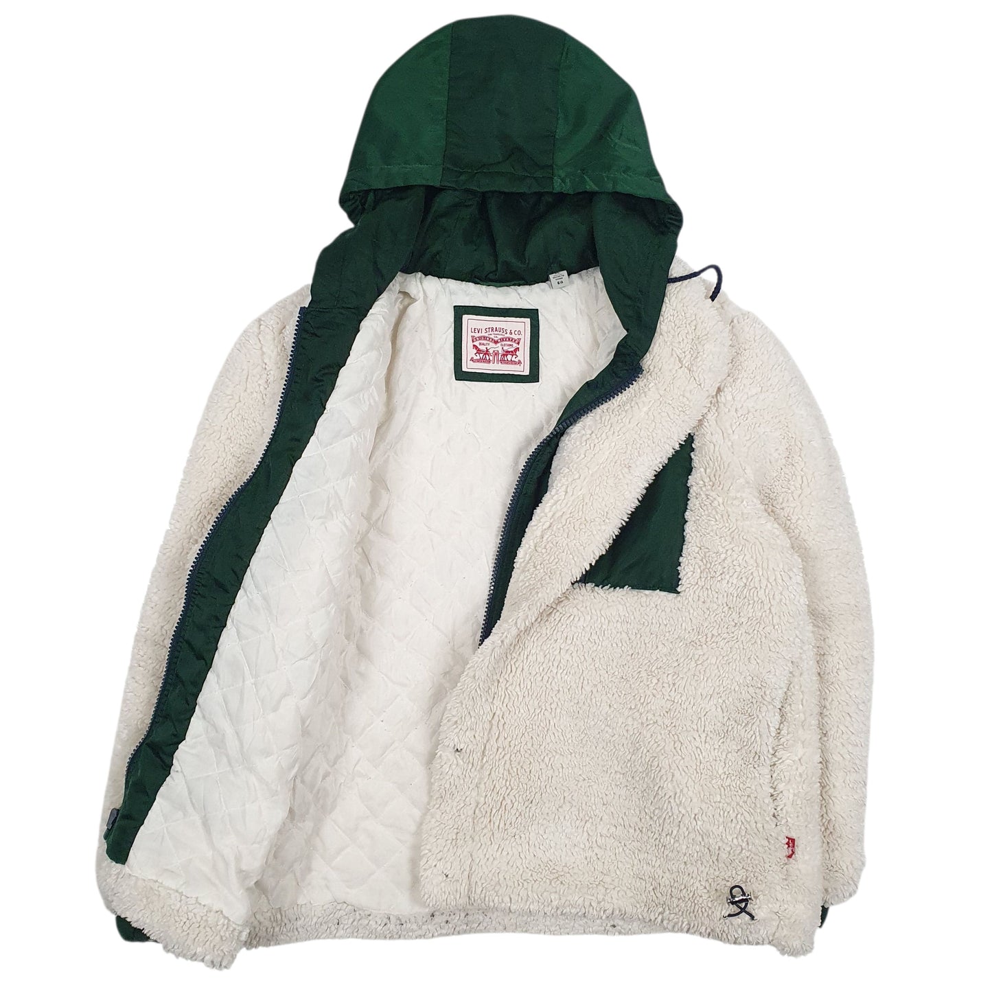 Womens Cream Levis Fleece Hoodie Coat