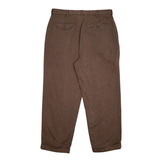 Mens Brown Polo Ralph Lauren Pleated  Trousers