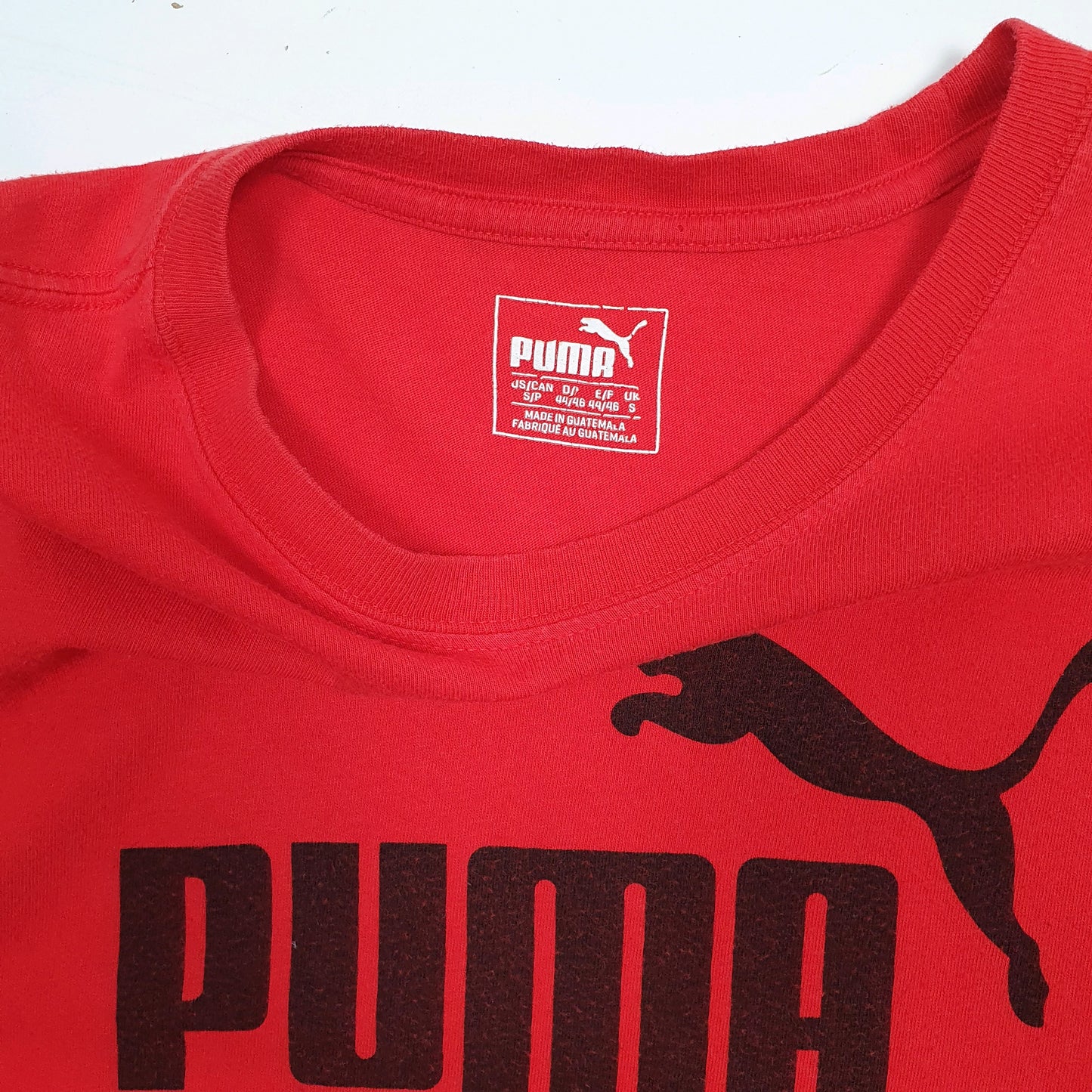 Mens Red Puma  Crewneck T Shirt
