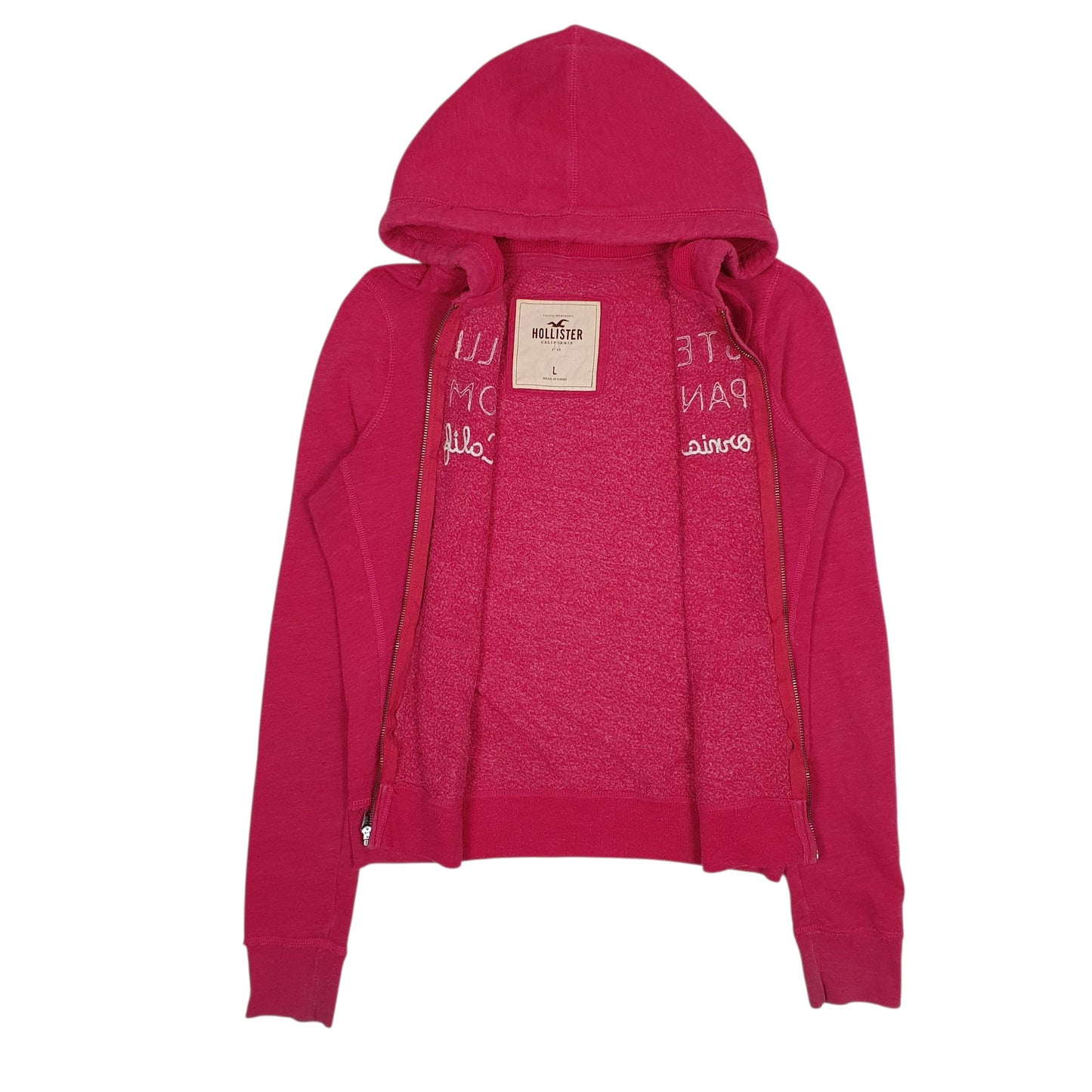 Womens Pink Hollister Hoodie Full Zip Jumper