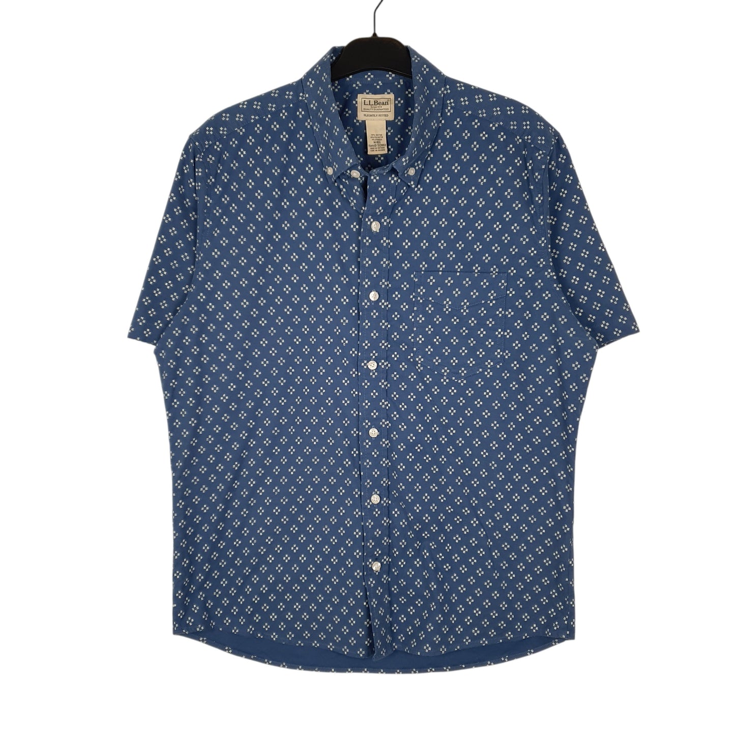 Mens Blue L.L.Bean  Short Sleeve Shirt