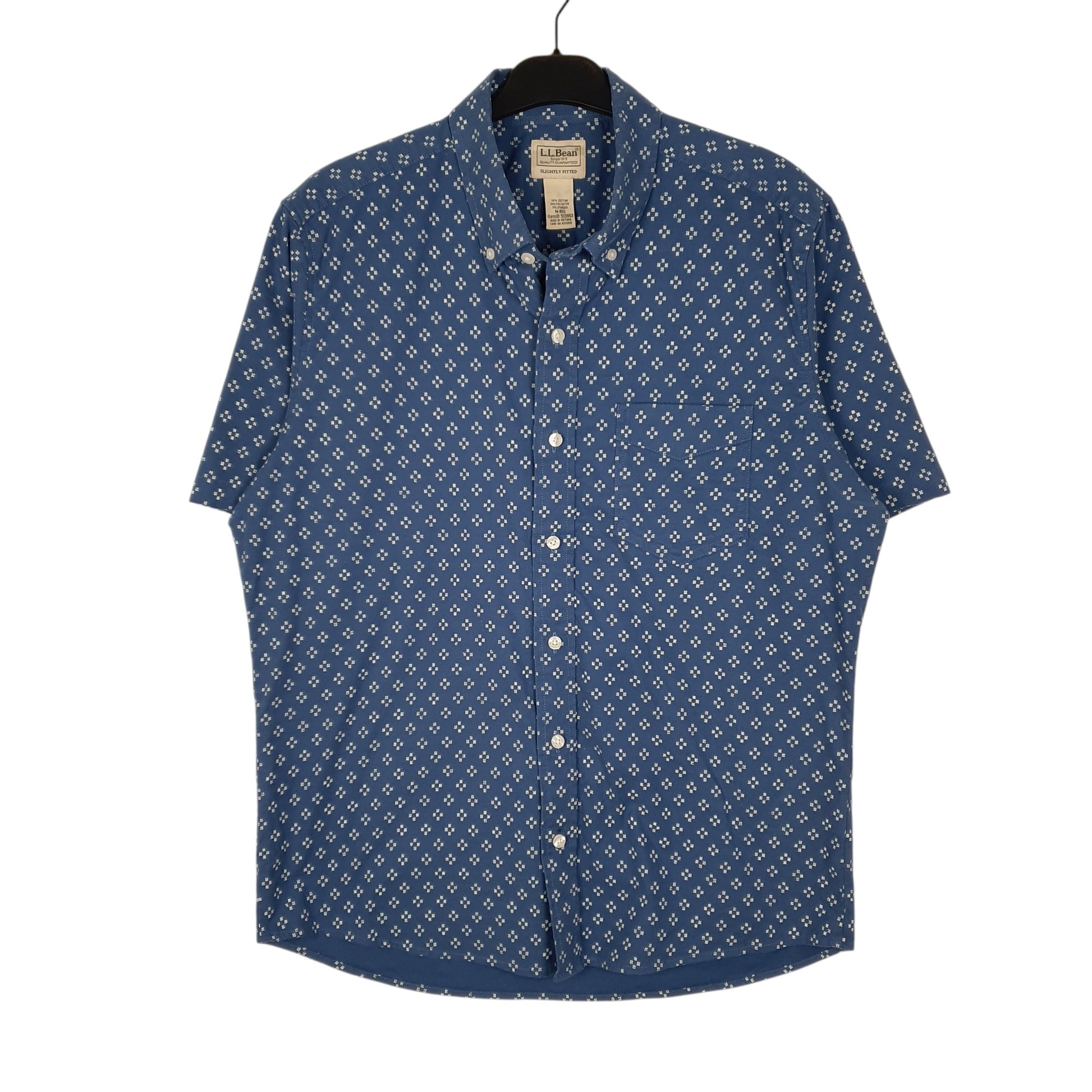 Mens Blue L.L.Bean  Short Sleeve Shirt