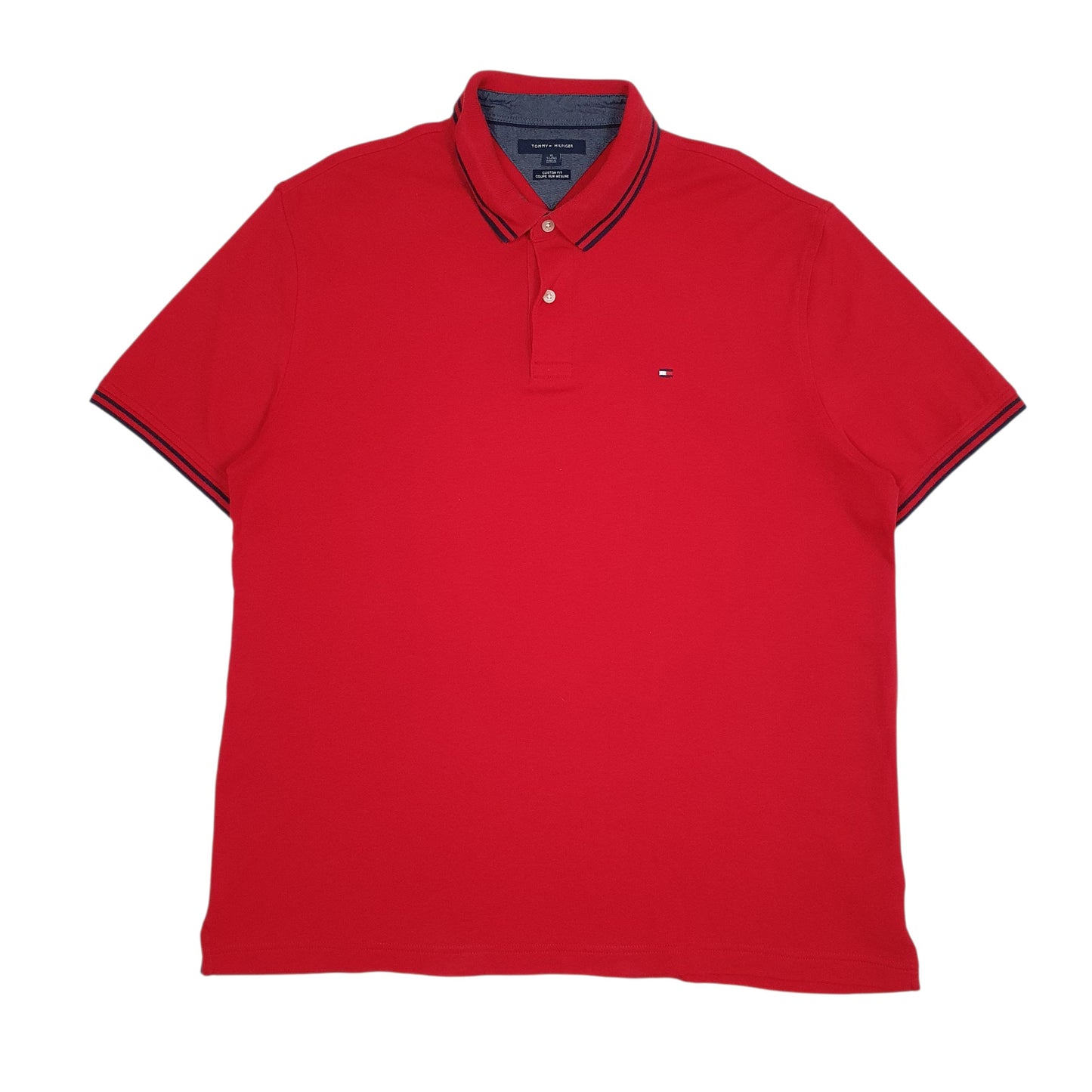 Mens Red Tommy Hilfiger  Short Sleeve Polo Shirt