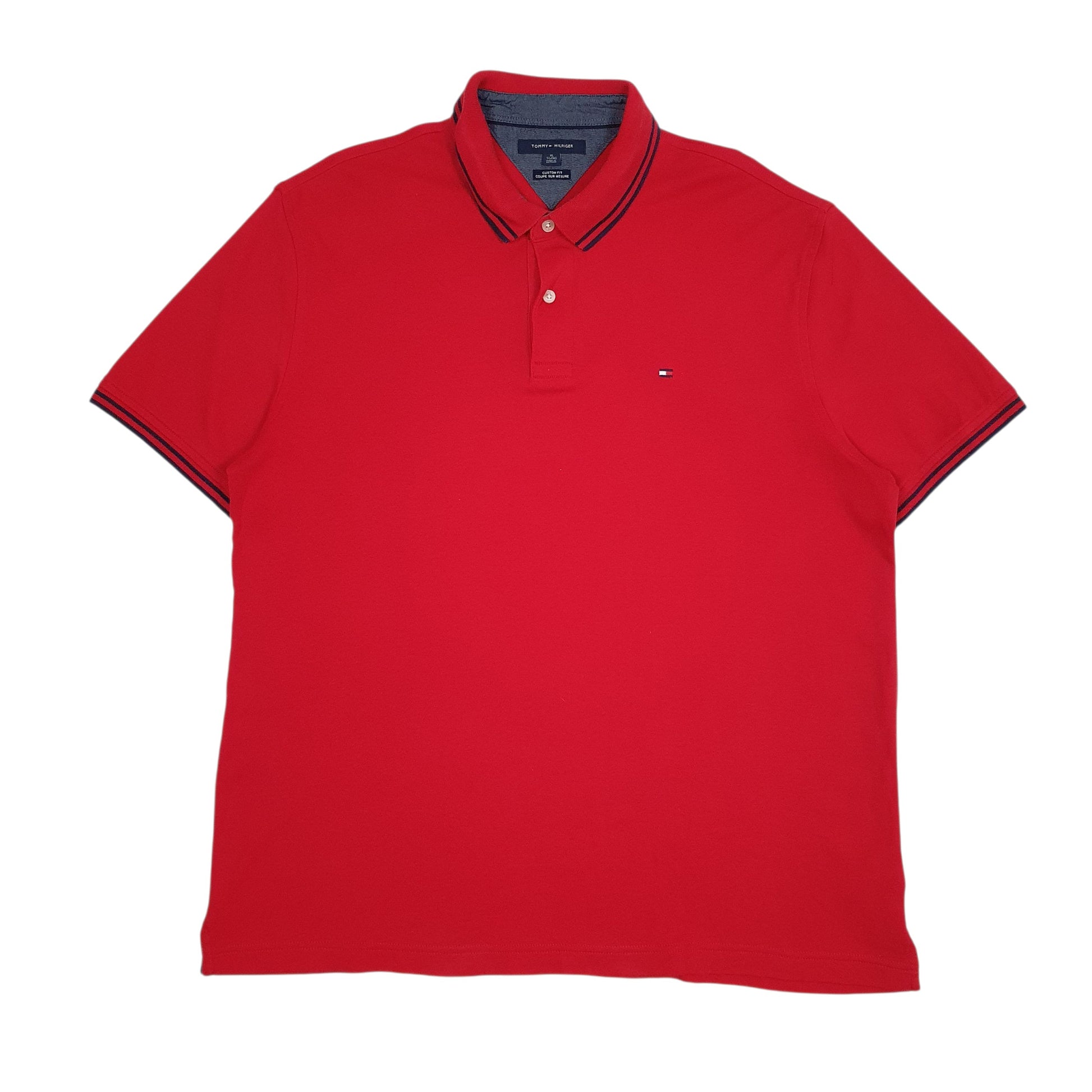 Mens Red Tommy Hilfiger  Short Sleeve Polo Shirt