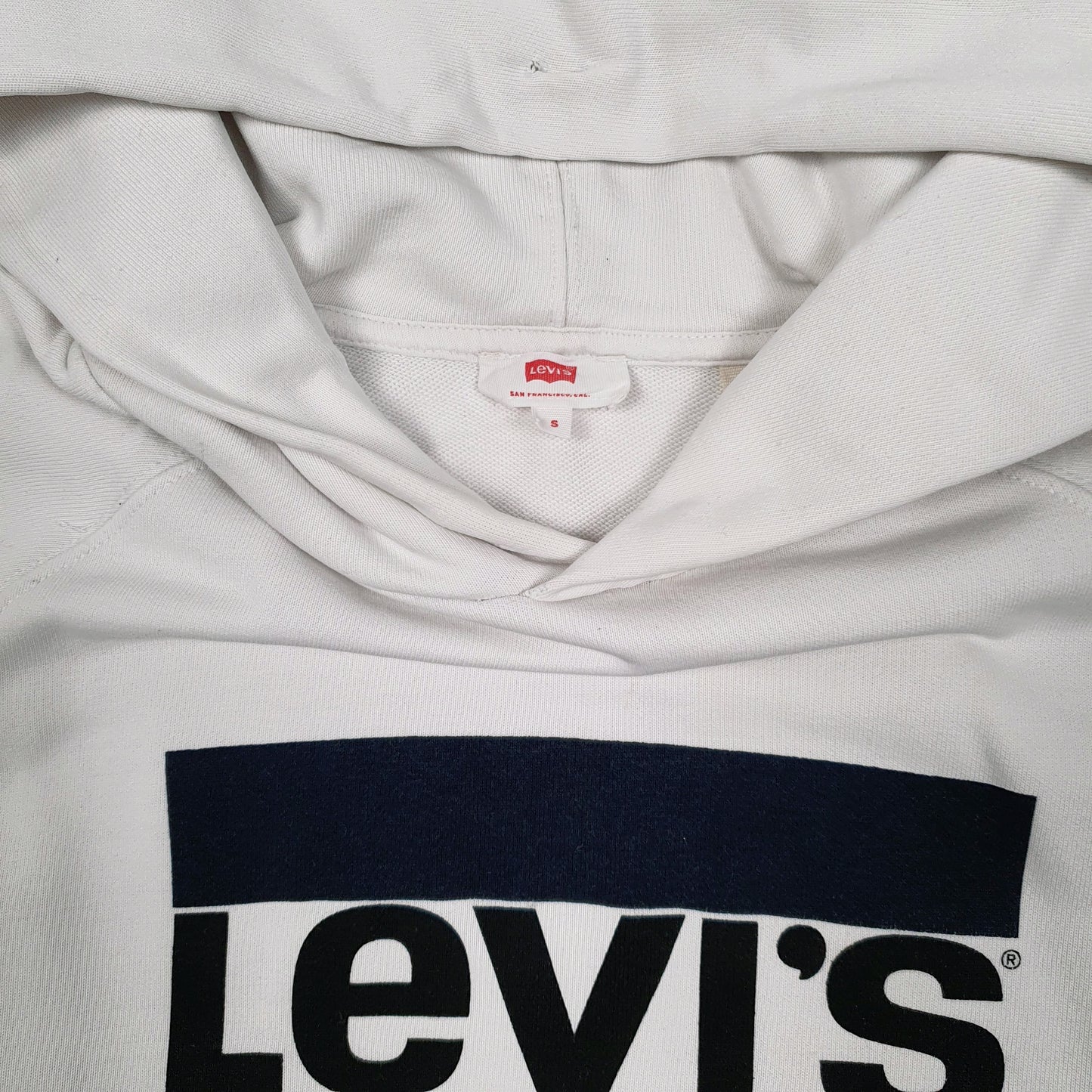 Mens White Levis  Hoodie Jumper