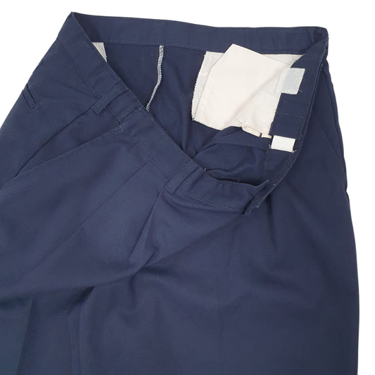 Mens Navy Dickies Workwear Pleated  Trousers
