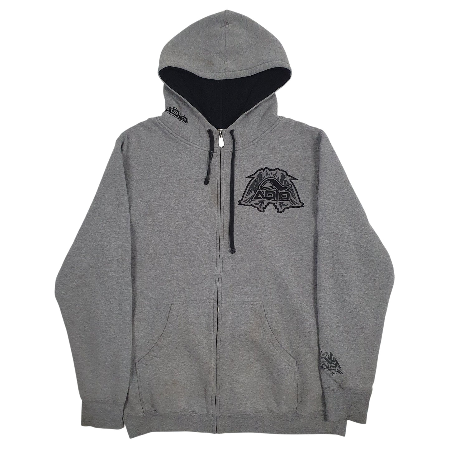 Mens Grey Adio Skate Sherpa Lined Full Zip Jumper