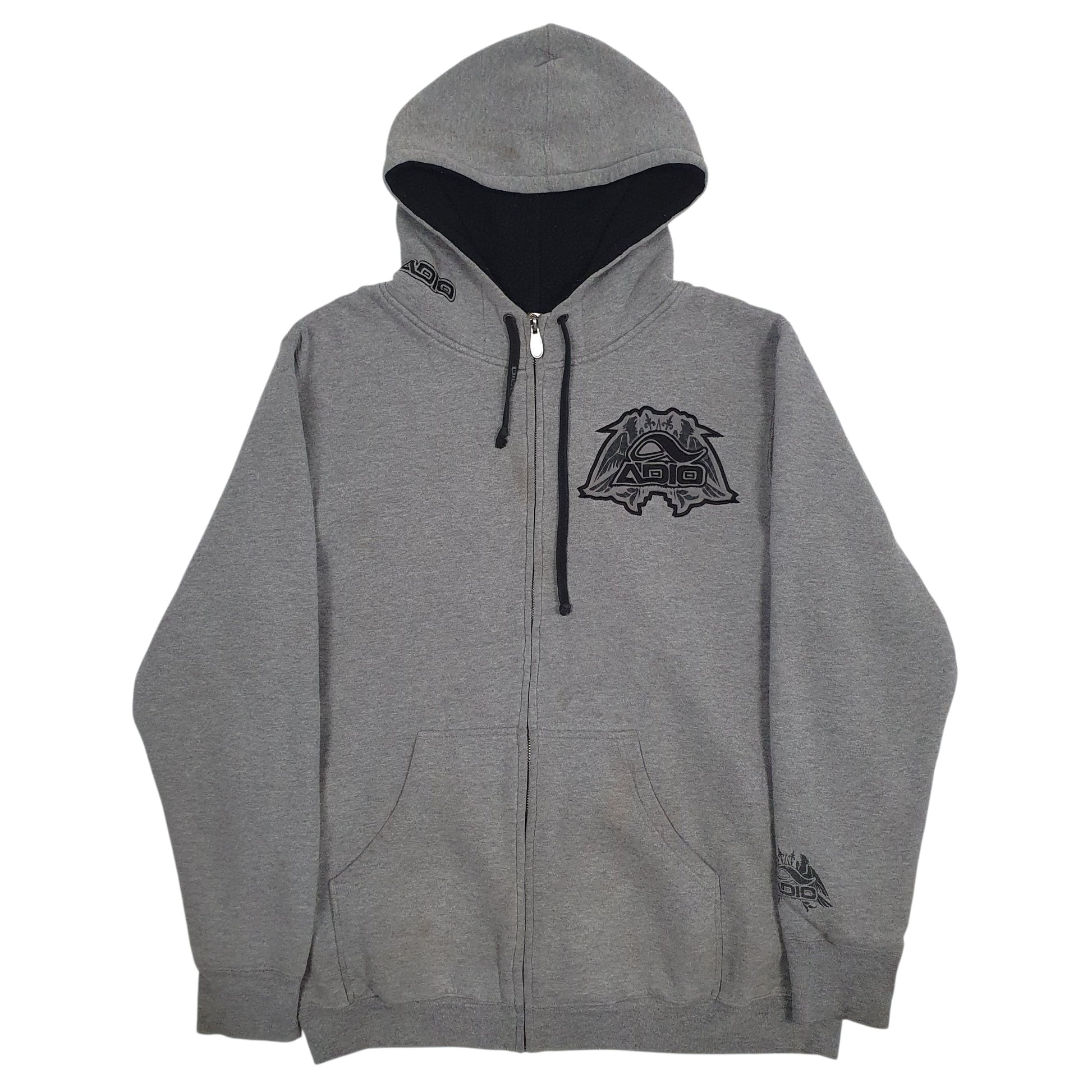 Mens Grey Adio Skate Sherpa Lined Full Zip Jumper