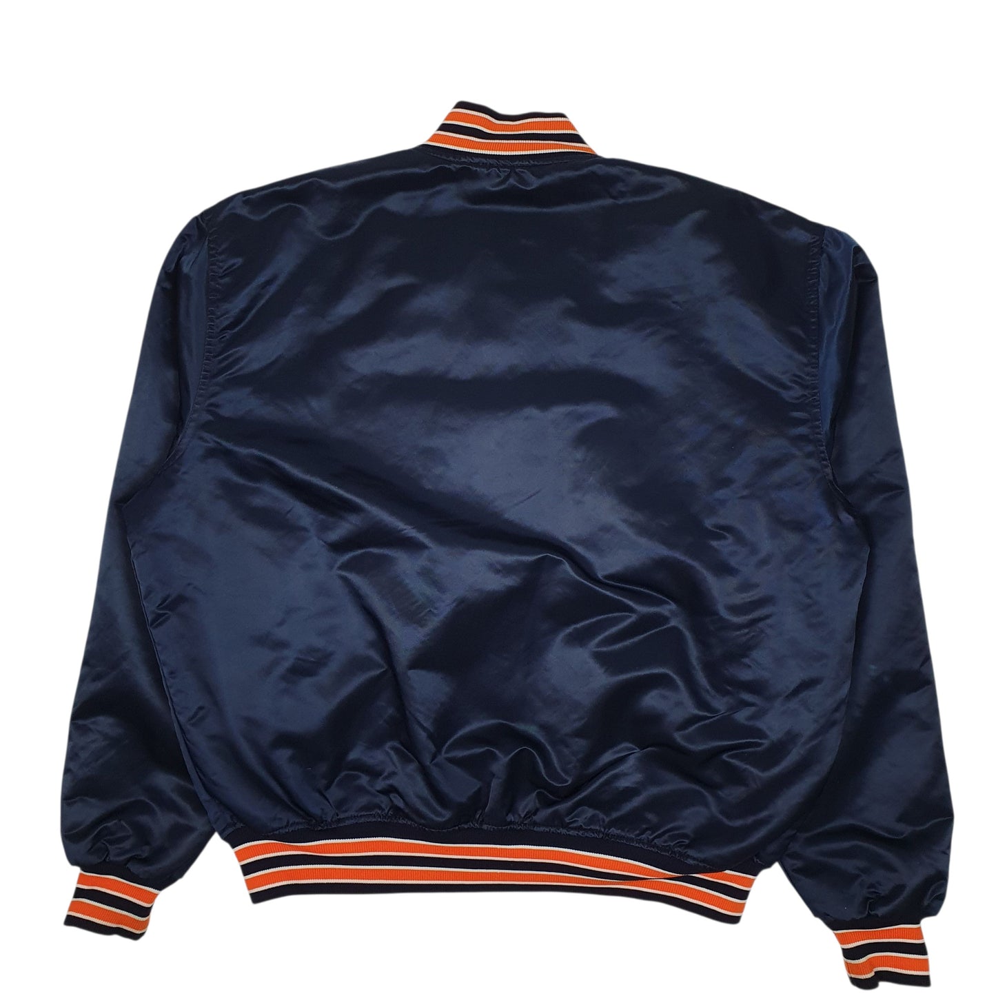 Mens Navy Starter Vintage 1980s Detroit Tigers Satin Full Zip Coat