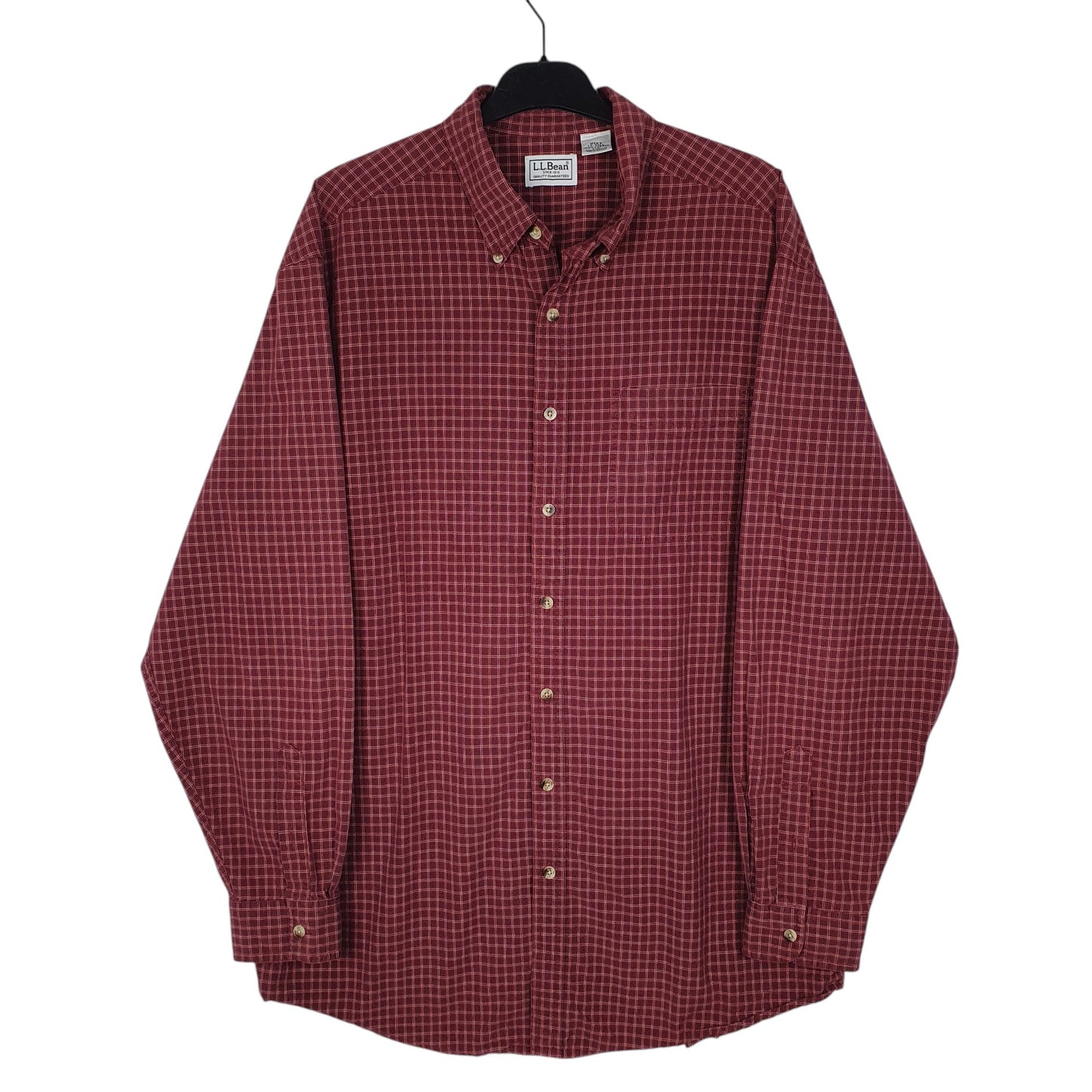 Mens Burgundy L.L.Bean  Long Sleeve Shirt