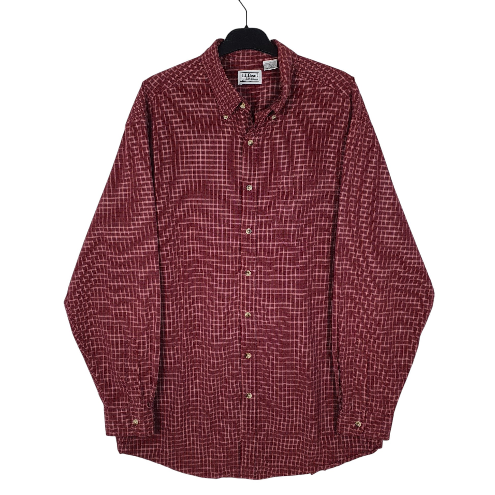 Mens Burgundy L.L.Bean  Long Sleeve Shirt