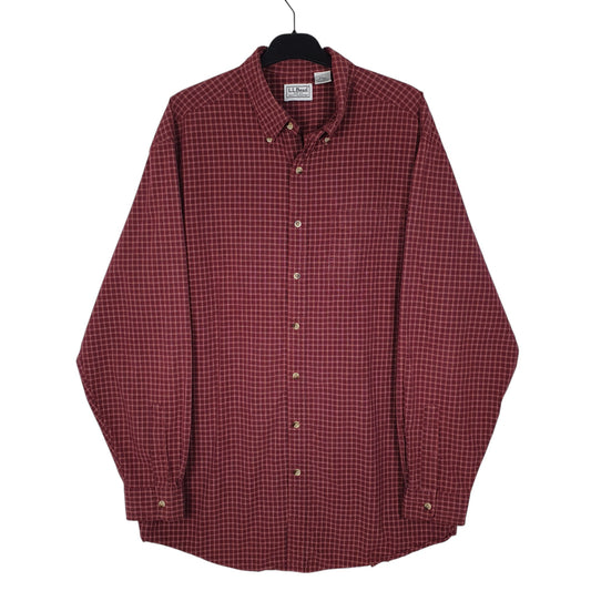 Mens Burgundy L.L.Bean  Long Sleeve Shirt