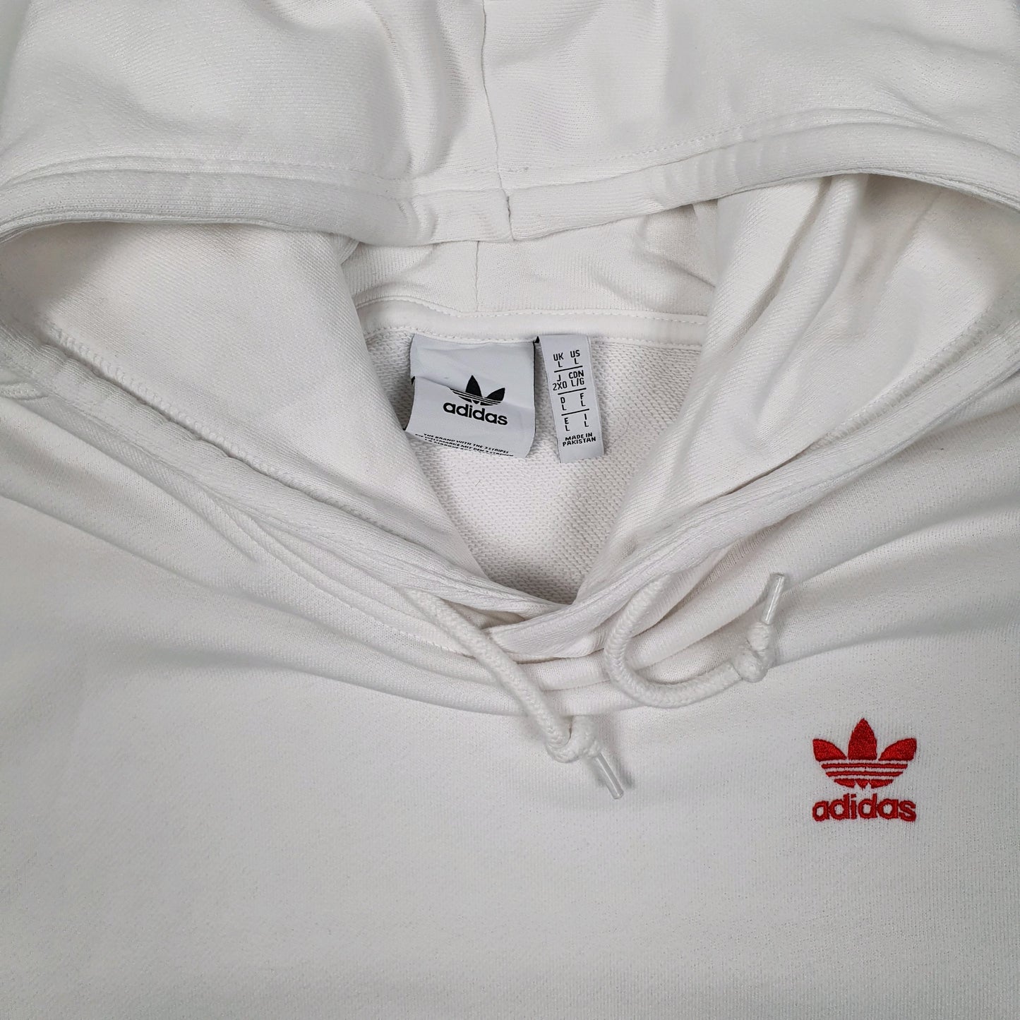 Mens White Adidas  Hoodie Jumper