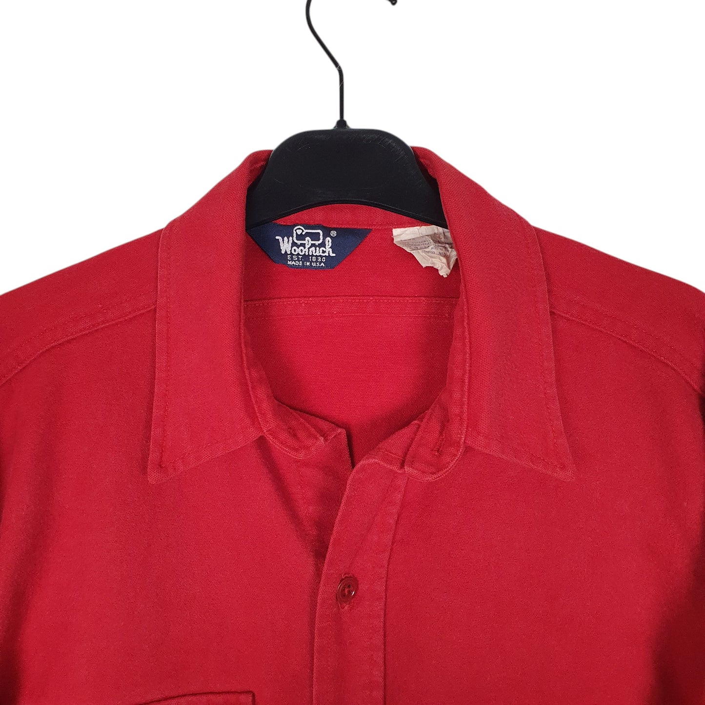 Mens Red Woolrich Vintage 1980s Thick Chamois  Shirt