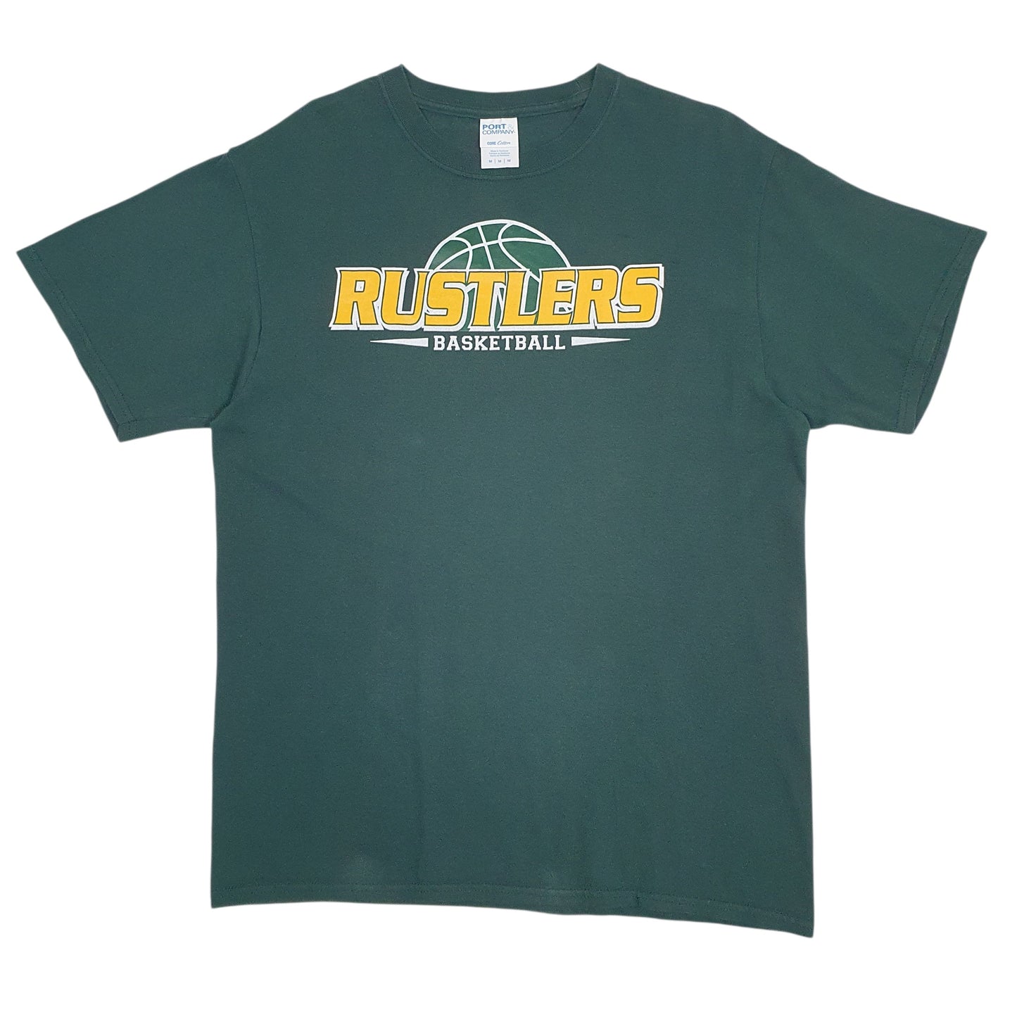 Mens Green Port & Company Rustlers Basketball Short Sleeve T Shirt