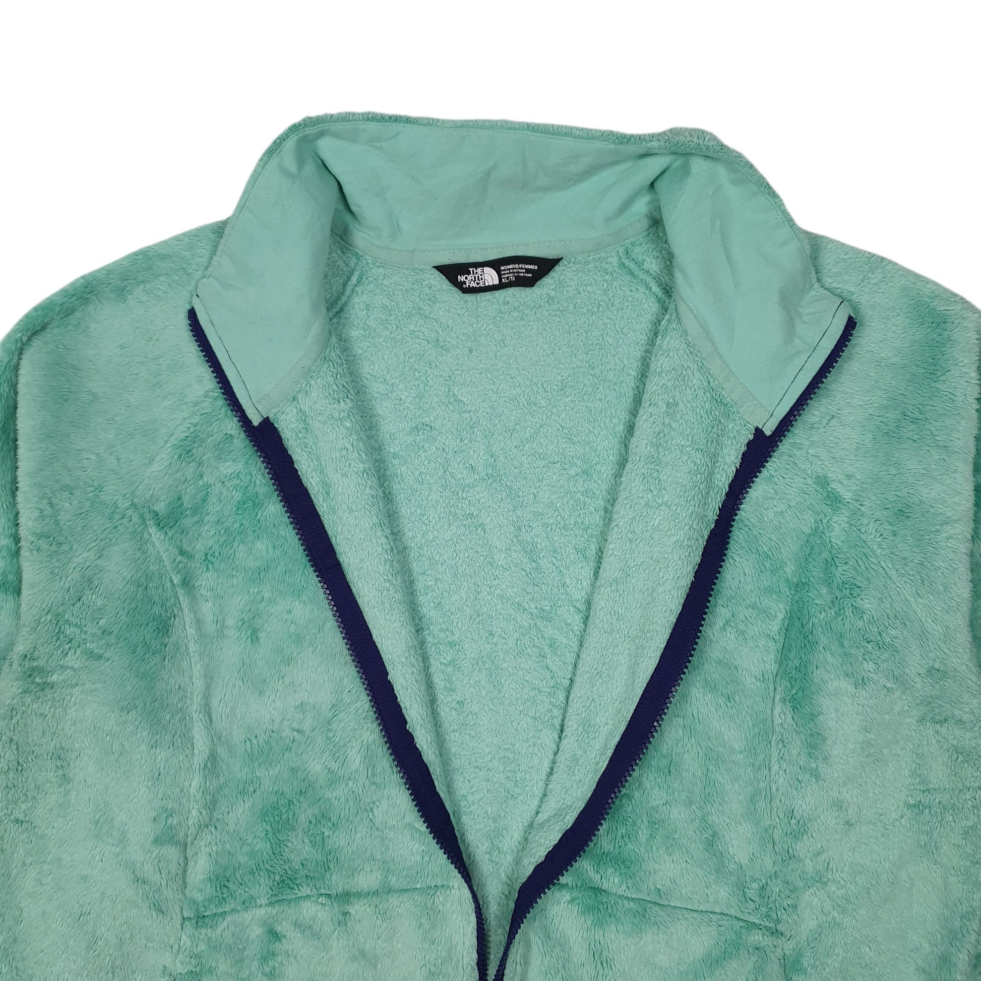 Womens Green The North Face Fluffy Sherpa Full Zip Jumper