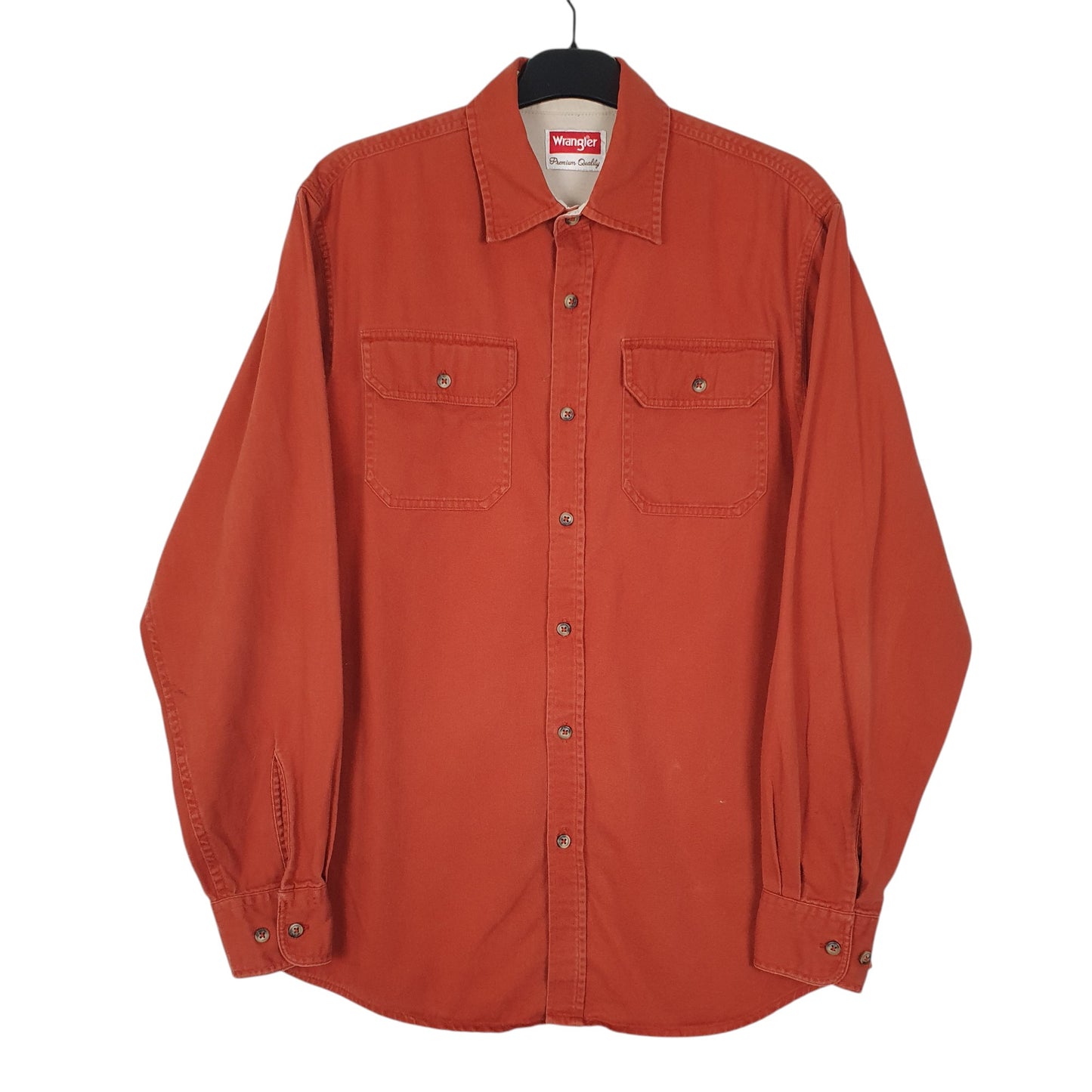 Mens Orange Wrangler  Long Sleeve Shirt