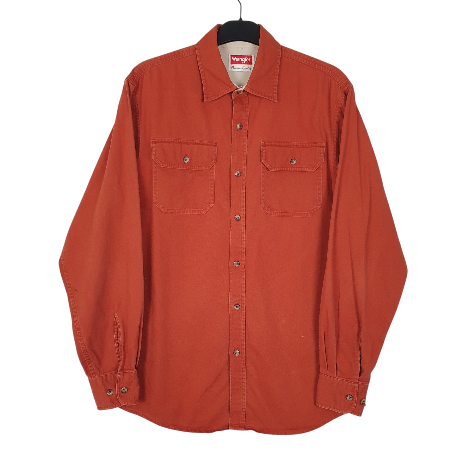 Mens Orange Wrangler  Long Sleeve Shirt