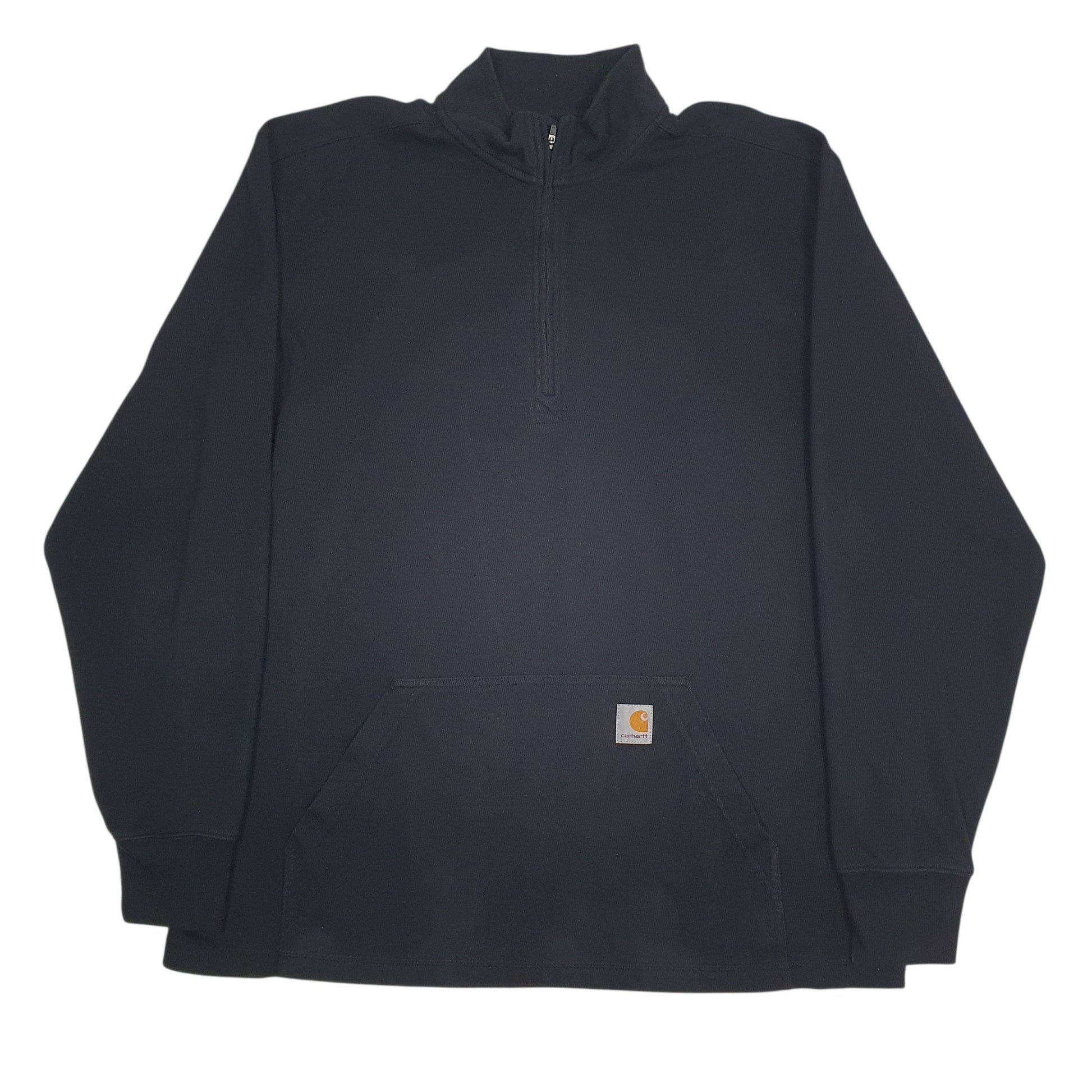 Mens Black Carhartt Lightweight Quarter Zip Jumper