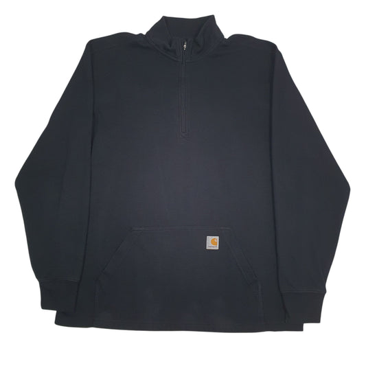 Mens Black Carhartt Lightweight Quarter Zip Jumper
