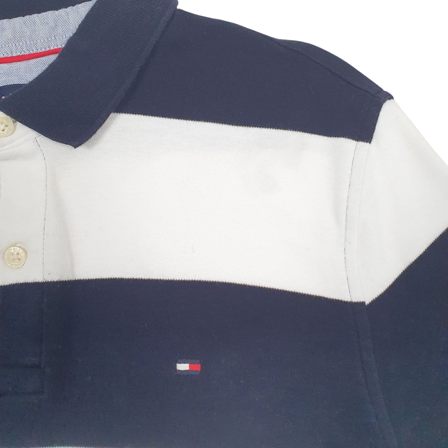 Mens White Tommy Hilfiger  Crewneck Polo Shirt
