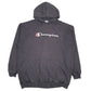 Mens Grey Champion Spellout Hoodie Jumper