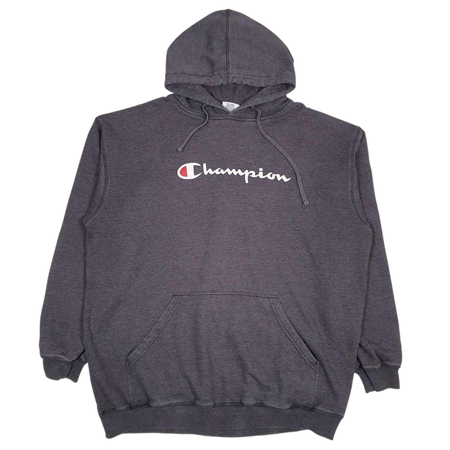 Mens Grey Champion Spellout Hoodie Jumper